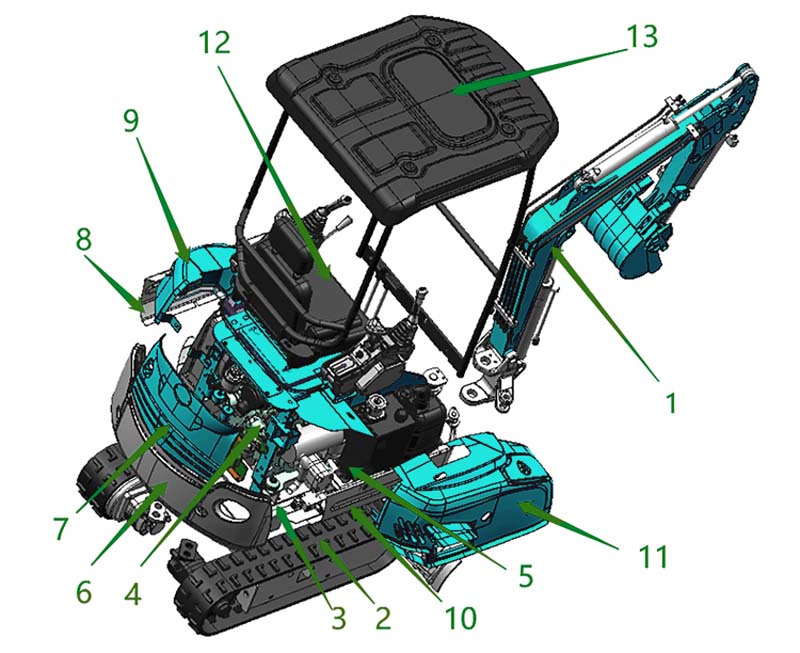 mini excavator rippa ndi 322